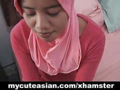 DirtySexNet presents: Asian amateur in head scarf sucks then fucks