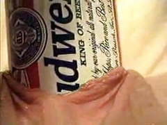 DirtySexNet presents: Extreme object insertion using a budweiser beer can