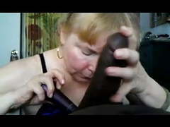 DirtySexNet presents: Granny blonde like suck black cock and cum