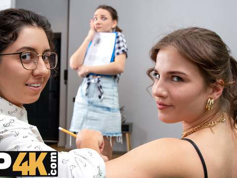 DirtySexNet presents: Vip4k. lesbians is a perfect work break for these office whores