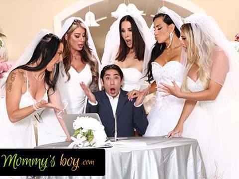 DirtySexNet presents: Mommy's boy - furious milf brides reverse gangbang hung wedding planner for wedding planning mistake