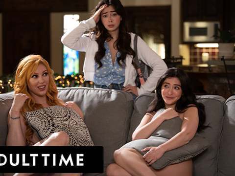 DirtySexNet presents: Adult time - horny stepmom lauren phillips caught fucking stepdaughter's bully! wild lesbian 3-way!