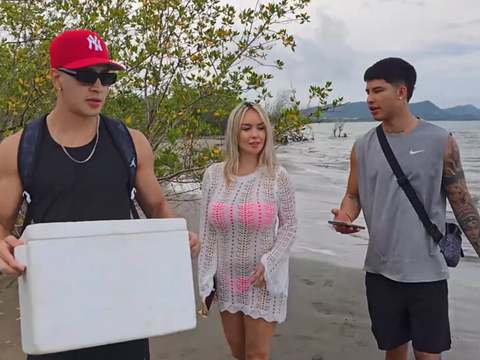 DirtySexNet presents: Threesome on the beach with stepbrothers - danner mendez - tatiana alvarez - max betancur