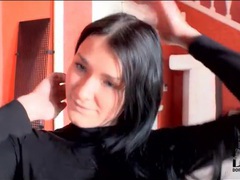 DirtySexNet presents: Blue eyed girl in black turtleneck strips