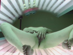 DirtySexNet presents: Slow pussy masturbation in public solarium
