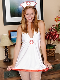 DirtySexNet presents: Slutty and horny teen nurse Chandler Fay strips naked
