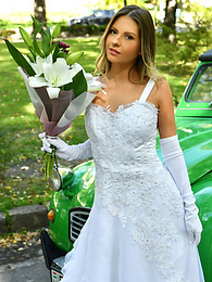 DirtySexNet presents: Naughty bride Rebecca Volpetti takes a photographer assistant's stiff dick