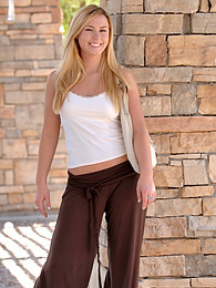 DirtySexNet presents: Light-Haired american cutie Summer Solstice removes her clothes and toys her twat
